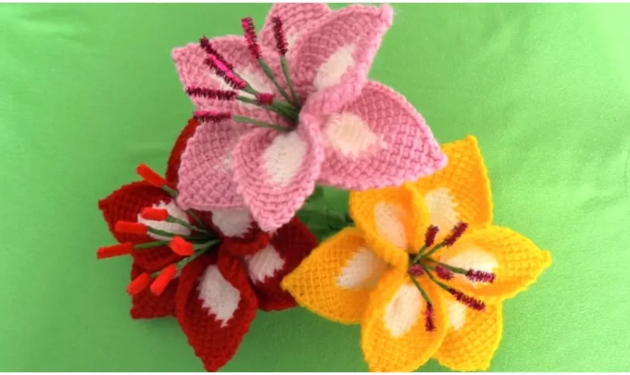 CROCHET 3D FLOWERS LILY FREE TUTORIAL