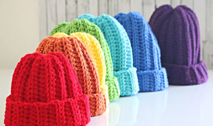 Crochet Ribbed Unisex Hat In All Sizes