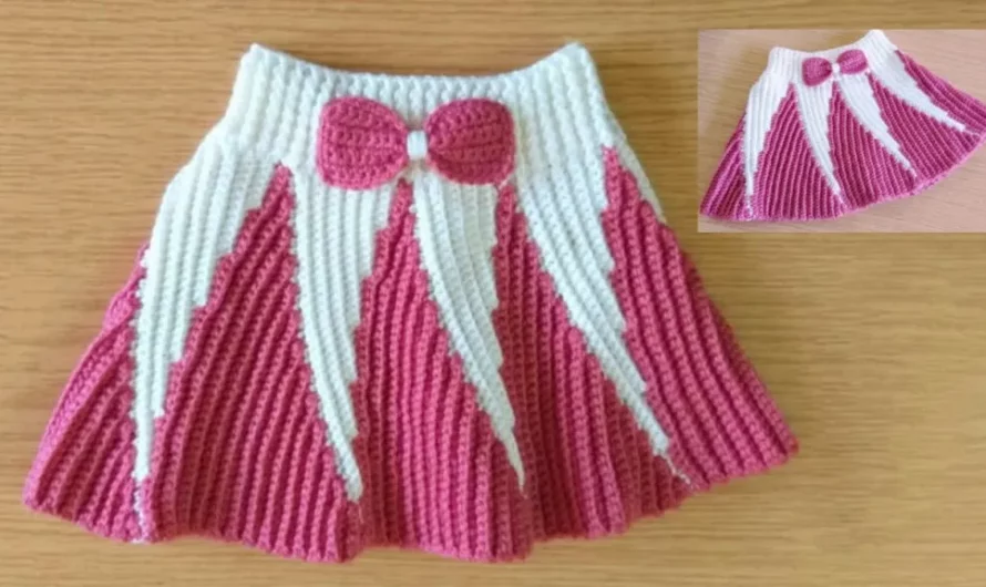 Crochet Striped Dress For A Baby Girl