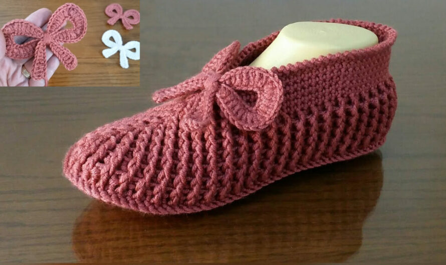 Front Post/Back Post Double Crochet Slippers