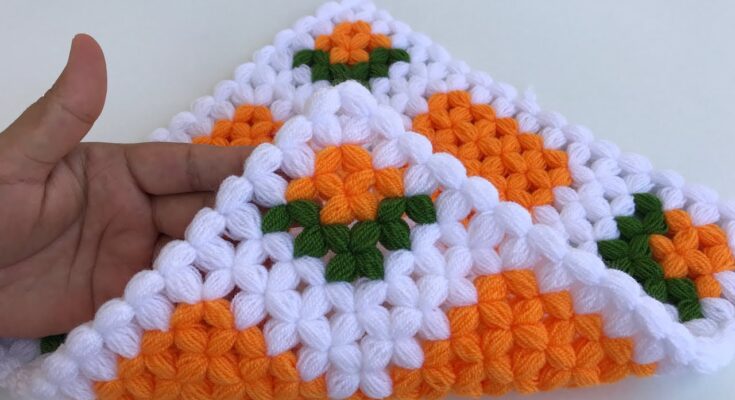 Crochet Puff Stitch Baby Blanket