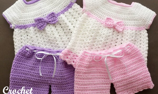 EASY CROCHET Angel Dress-Pants Baby Set