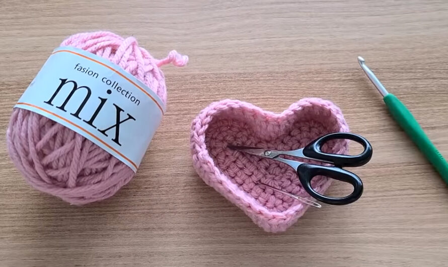 Crochet Mini Heart Basket or Bowl