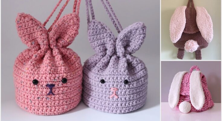 Crochet Easter Bunny Backpack or Pouch For Beginners