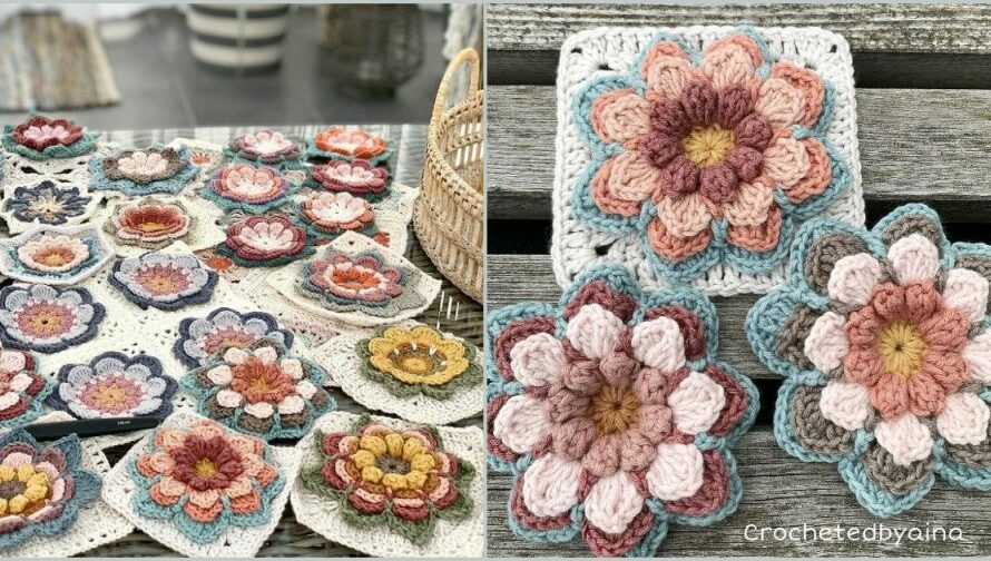 Water Lily Square 4 Free Crochet Patterns