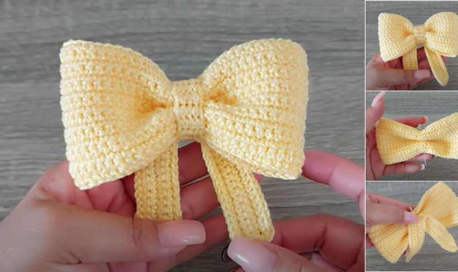 HOW TO CROCHET EASY BOW IN 10 MINUTES | Video tutorial