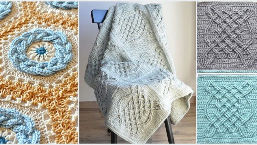 Cable Motif Blanket Free Crochet Patterns