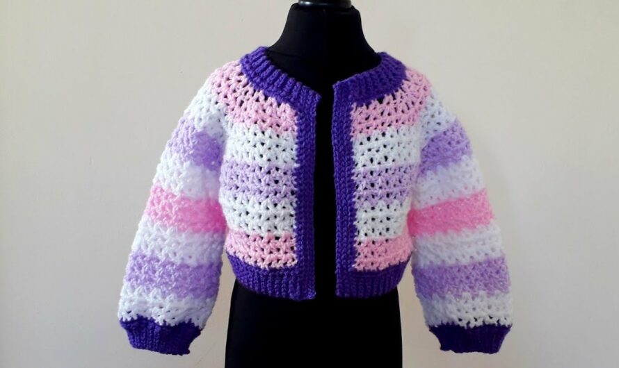 CROCHET CROPPED JACKET FOR GIRLS