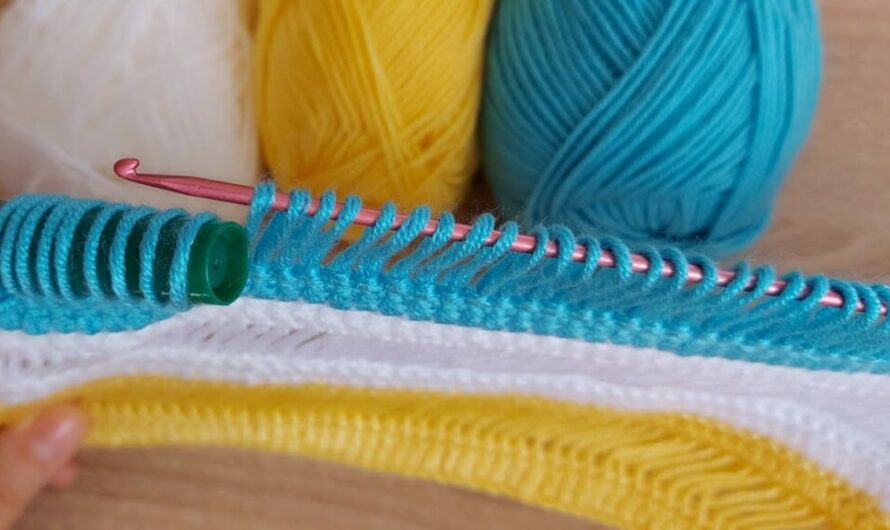 Crochet etol shawl vest model made using an easy to crochet pencil