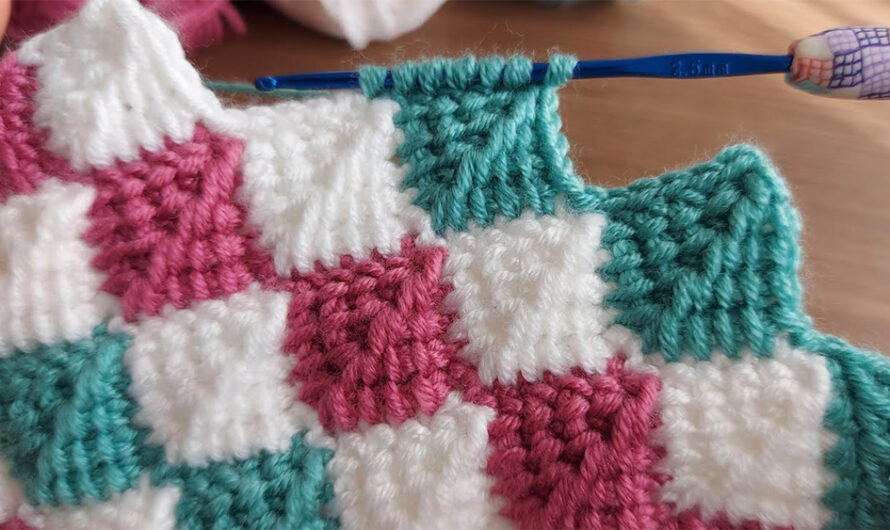 Crochet Tunisian Entrelac Stitch Baby Blanket