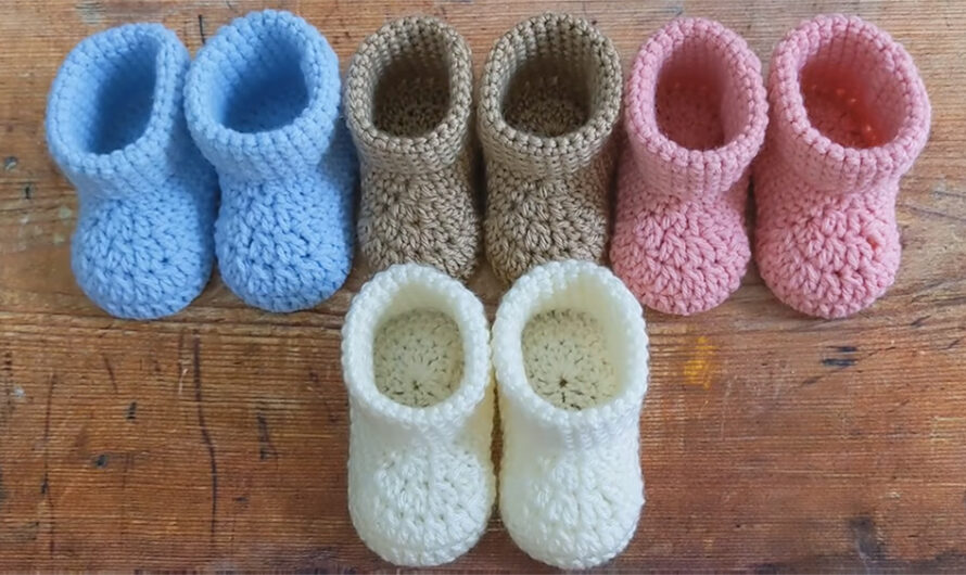 Easy Crochet Baby Booties In Different Sizes