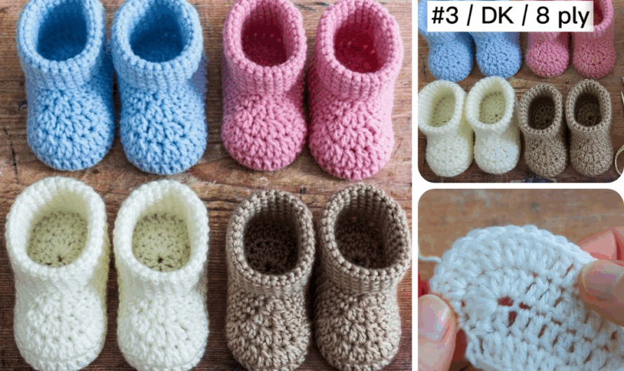 🧶 FAST & EASY CROCHET BABY BOOTIES (BEGINNER FRIENDLY)