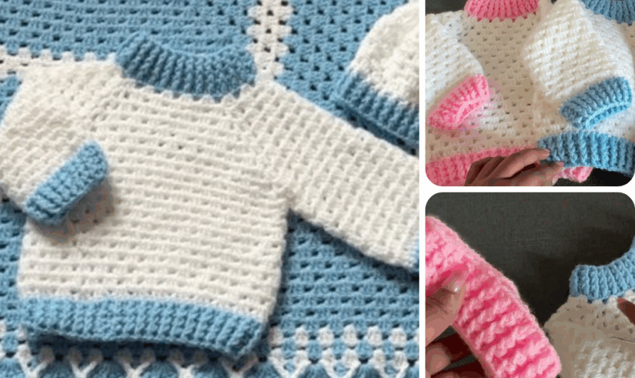 🧶 Easy Crochet Baby Cardigan Sweater (Beginner Friendly)