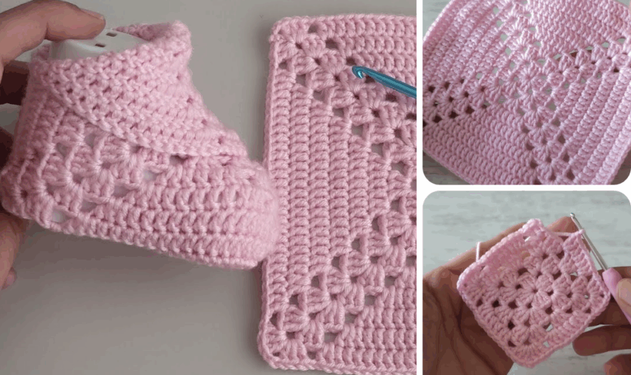 🧶 How to Crochet the Cutest Baby Shoes from the Square Stitch for Beginners