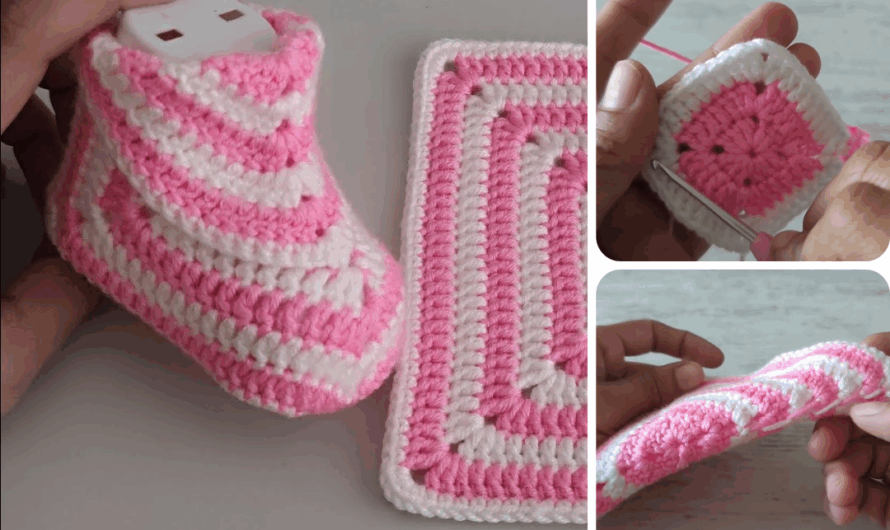 👟 Learn How to Make Adorable Baby Shoes with This Easy Granny Square Pattern!