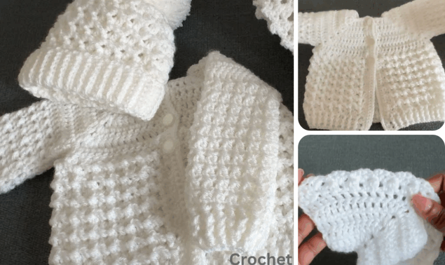 🧶 Easy Crochet Baby Cardigan Tutorial (0–3 Months)