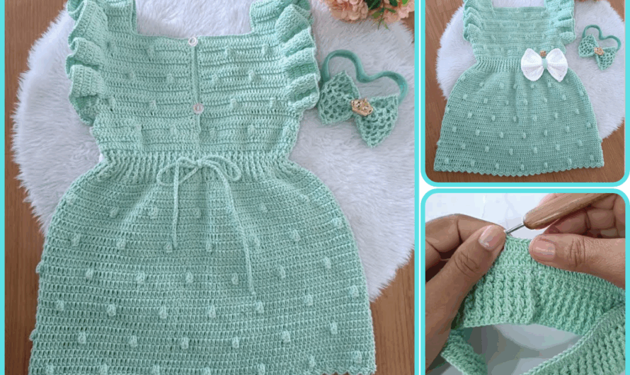 How to Make crochet dress for children, size 3 months to 10 years
