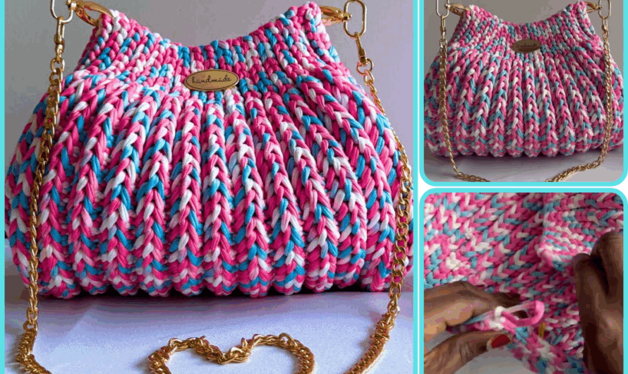🧶 How to Crochet an Easy and Quick Bag with T-Shirt Yarn