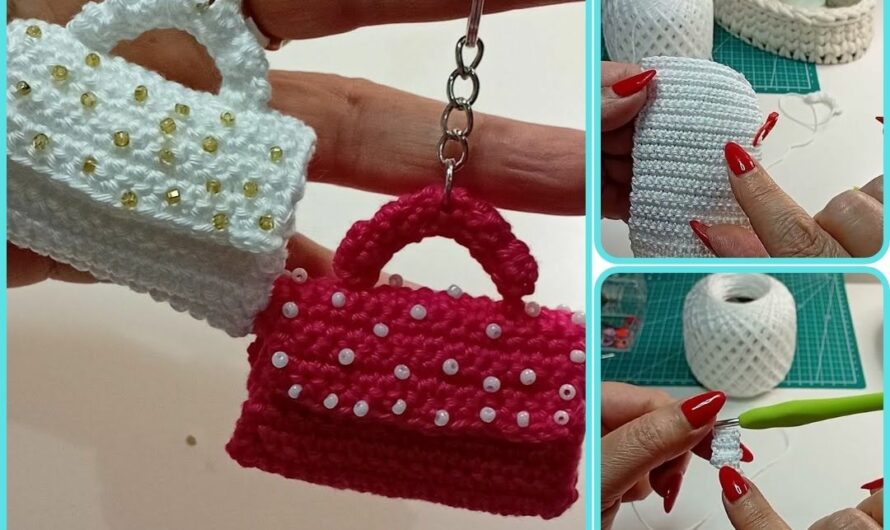 🧶 Mini Crochet Key Ring Bag Tutorial