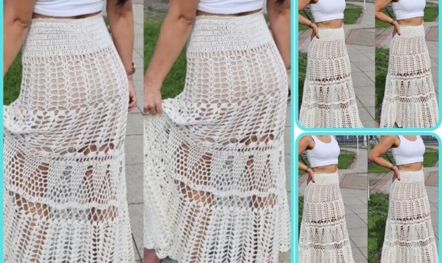 How to make a long crochet skirt