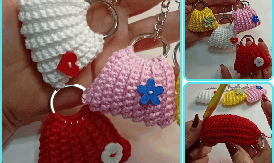 🧶 EASY AND QUICK CROCHET KEY RING PURSE – Step-by-Step Guide