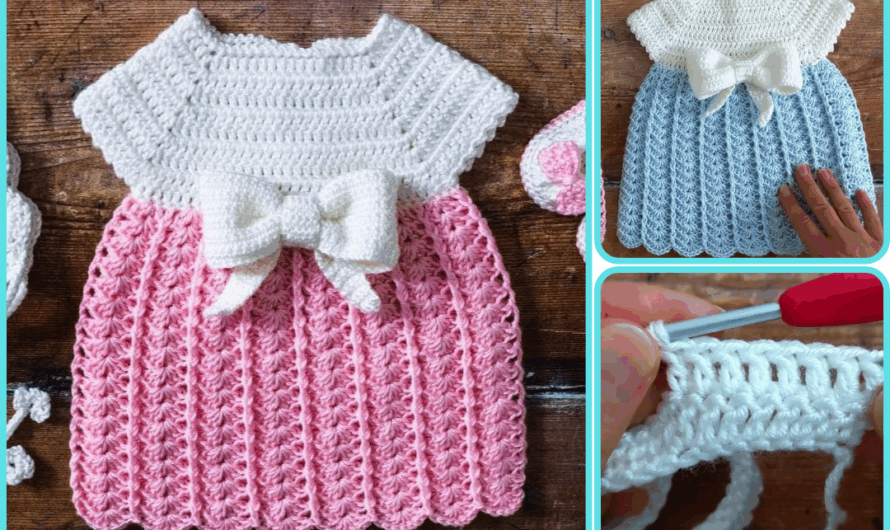 🧶 How to Make an Easy Crochet Baby Dress 😍 (For Beginners)