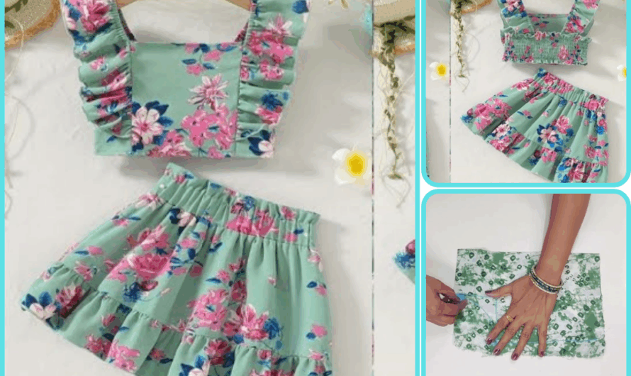 👗 DIY Shirred Top and Skirt for 1-Year-Old Baby Girl