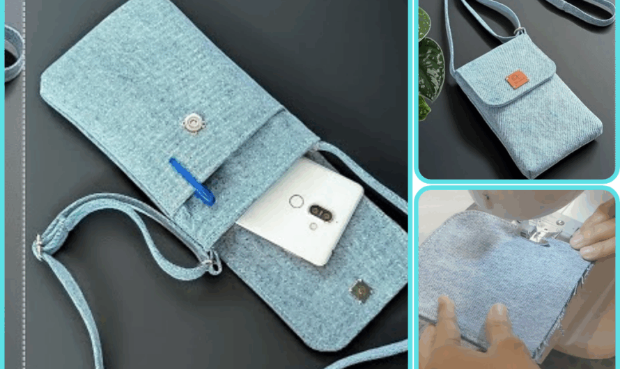 🎒 DIY Mini Denim No-Zipper Phone Crossbody Bag from Old Jeans