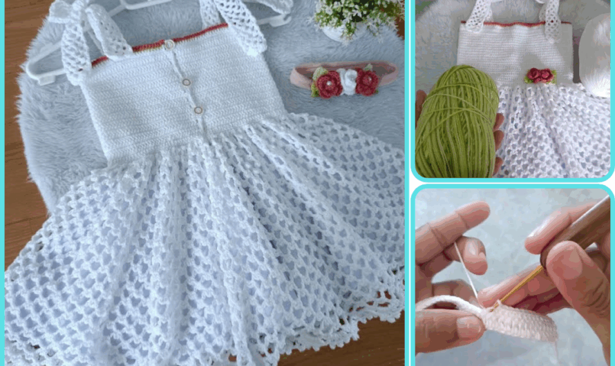 🧶 How to Crochet a Baby Dress (Size RN to 2 Years)