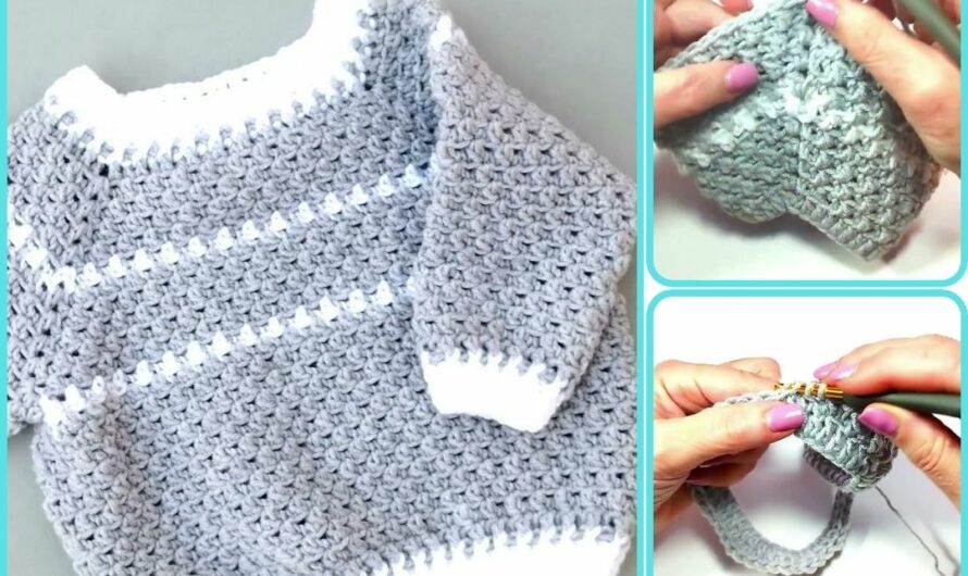 How to Make a Beginner Crochet Sweater by Repeating a Single Row (All Sizes)