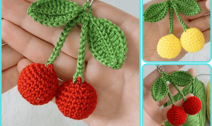 🍒 How to Make Amigurumi Cherry Keychain