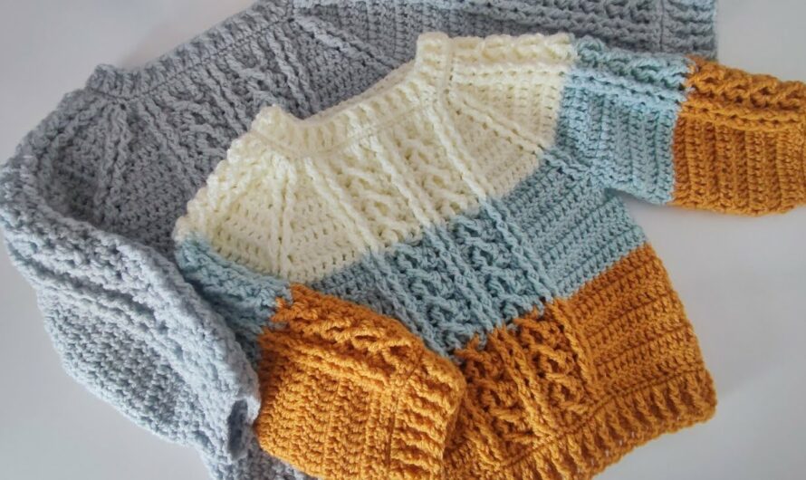 How to crochet a pullover with cables 1-5 years 