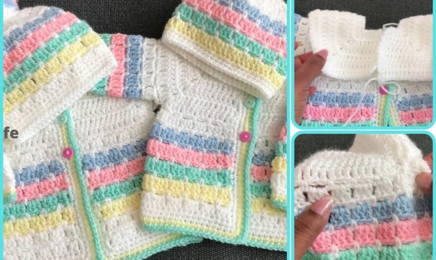 🧶 EASY & FAST CROCHET BABY CARDIGAN TUTORIAL