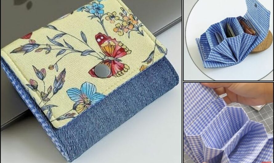 🌸 DIY Easy Small Floral and Denim Accordion Wallet