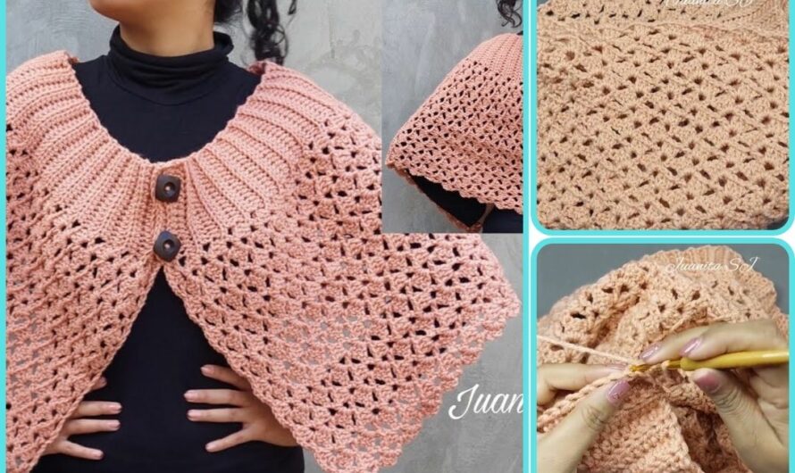How to Make Very EASY crochet cape / How to knit a cape.