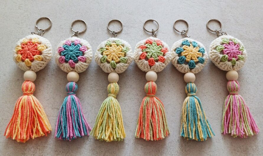 How to Make Crochet Keychains with Colorful Tassels