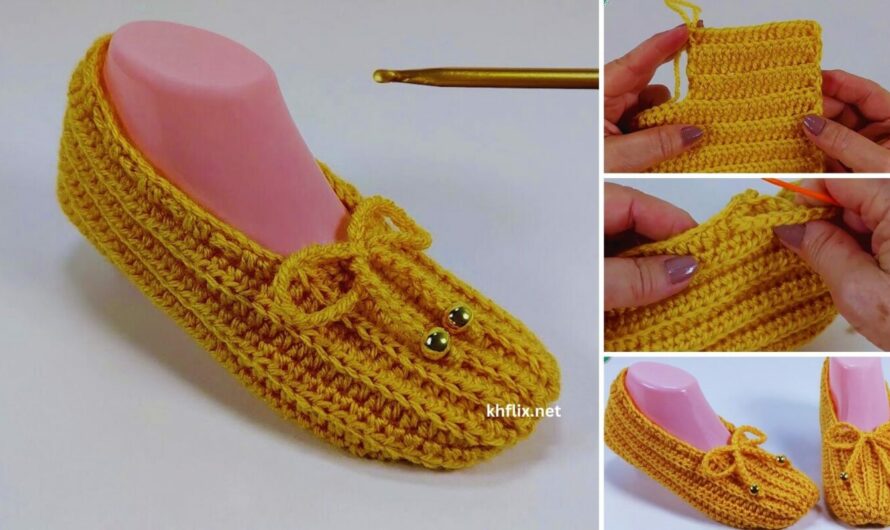 🥿 How to Make Crochet Slippers in Yellow – Full Step-by-Step Tutorial for Beginners