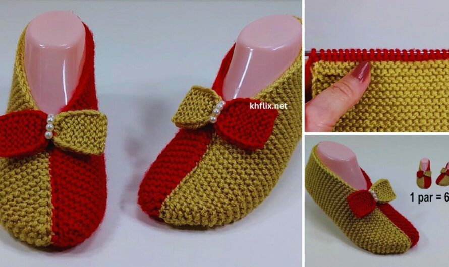🧦 How to Make Knitted Slippers with Two Colors – Step-by-Step Guide