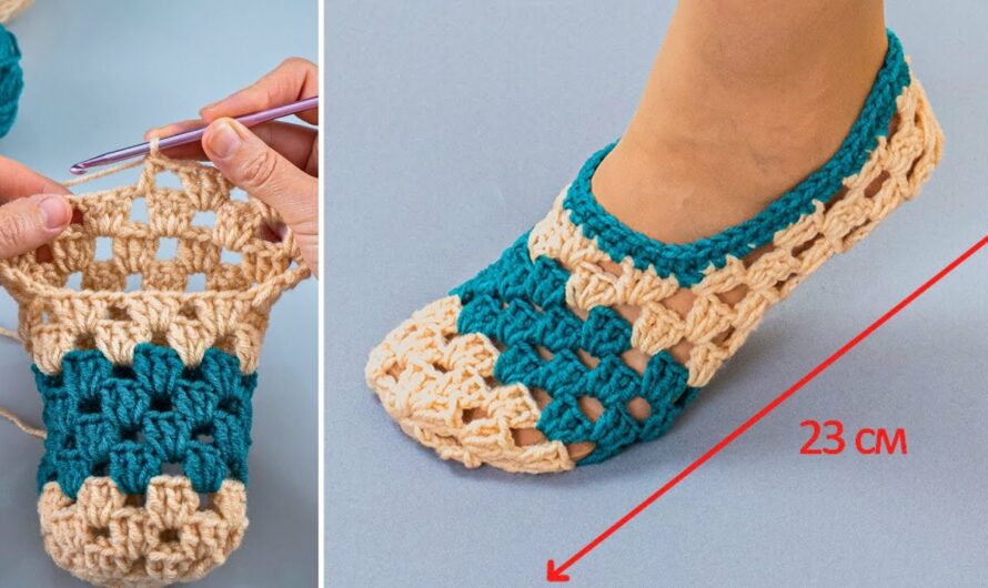 🧶 How to Make Quick and Easy Crochet Granny Square Slippers