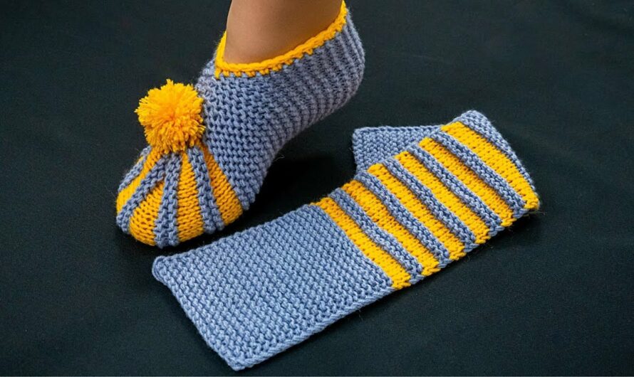 How to Make Simple knitted slippers