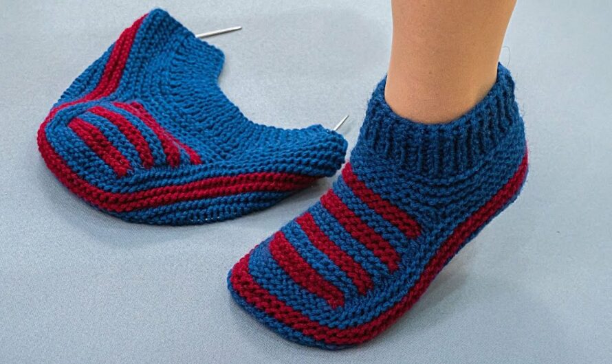 How to Make Knitted slippers without a seam on the sole, simple and easy!