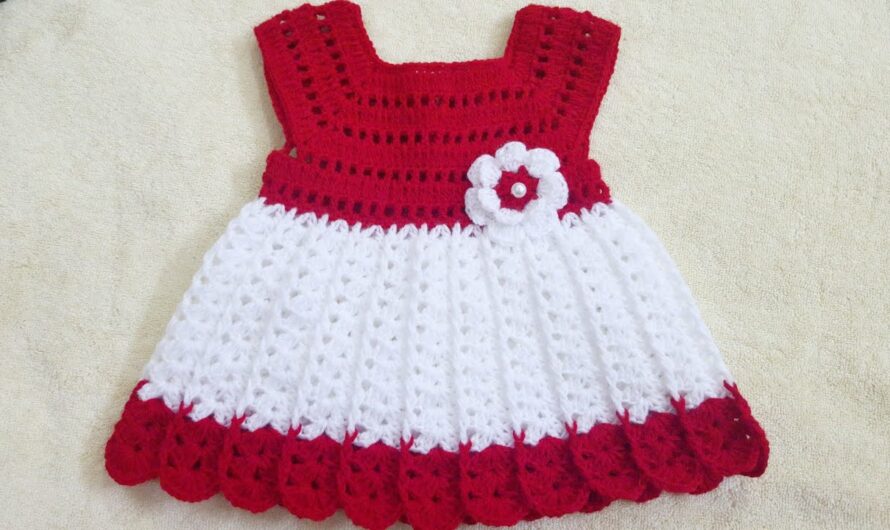 A Classic Red & White Baby Dress Pattern
