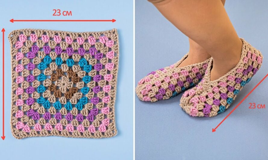 🧶 How to Crochet Granny Square Slippers (Step-by-Step Guide)