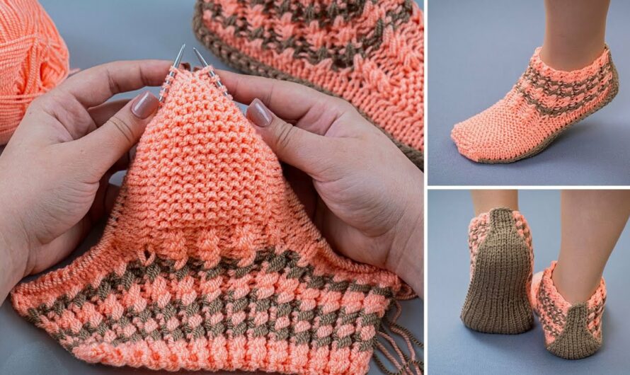 🧶 How to Make Beautiful Slippers/Socks on 2 Knitting Needles (Beginner Friendly!)