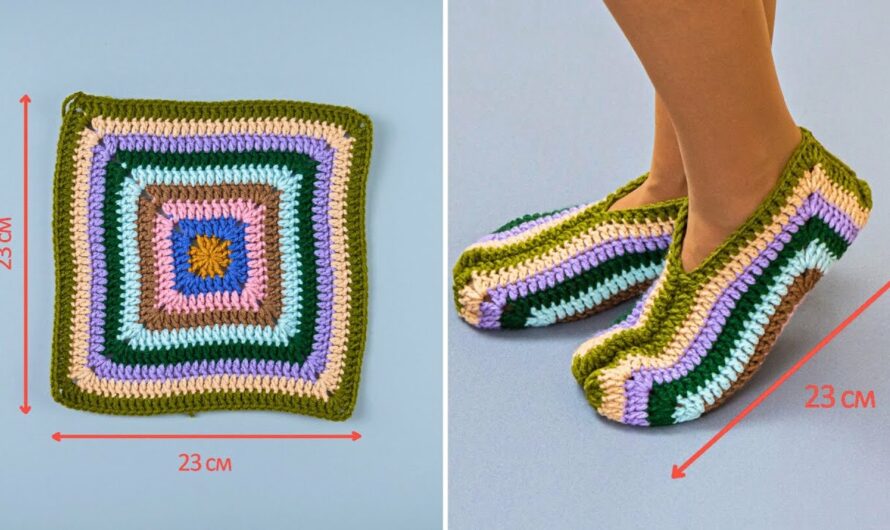 🧶 How to Crochet Granny Square Slippers (Easy Step-by-Step Guide)