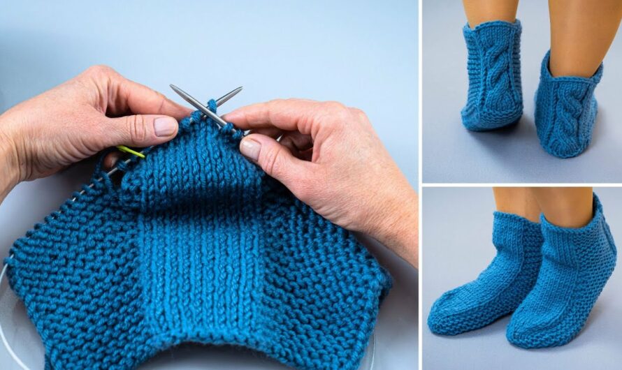 🧶 How to Make Slipper Socks on 2 Needles — No Seam, Super Simple!