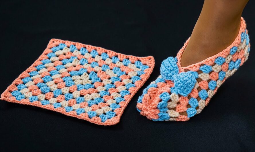 🧶 Easy Crochet Granny Square Slippers – Step-by-Step Tutorial