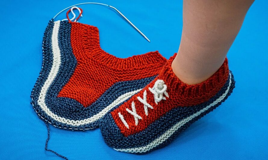 🧶 Knitted “Sneaker” Slippers With NO Seams