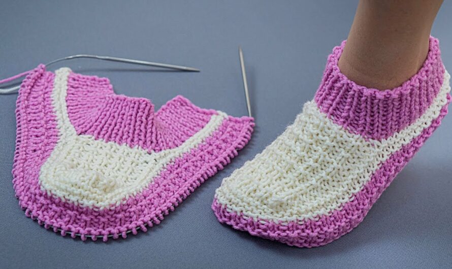 🧶 Seamless Knitted Slippers “Orchid”
