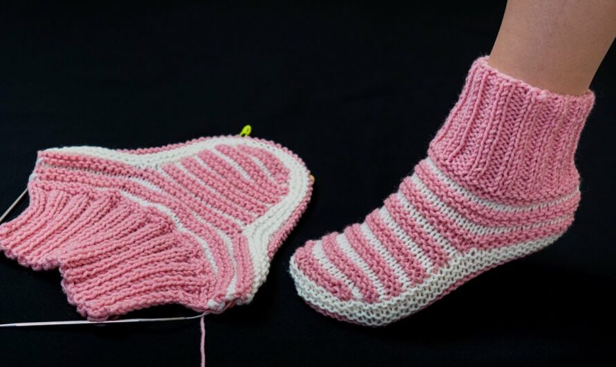 How to Make Comfortable Slippers / Socks on 2 Knitting Needles